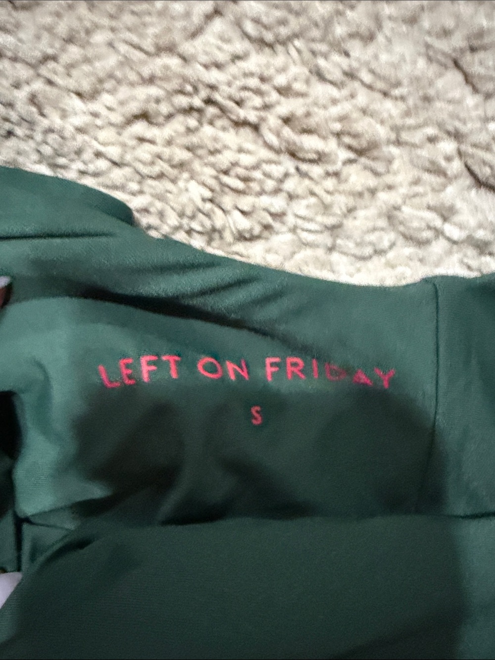 NWOT Left On Friday Dark Green One-Piece with Pink Logo size S - Picture 5 of 8